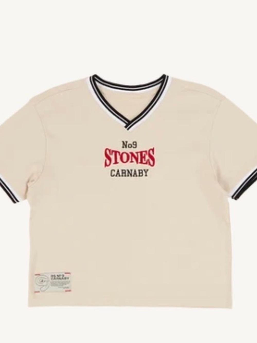 Stones Carnaby No9 Beige V‑Neck Tee